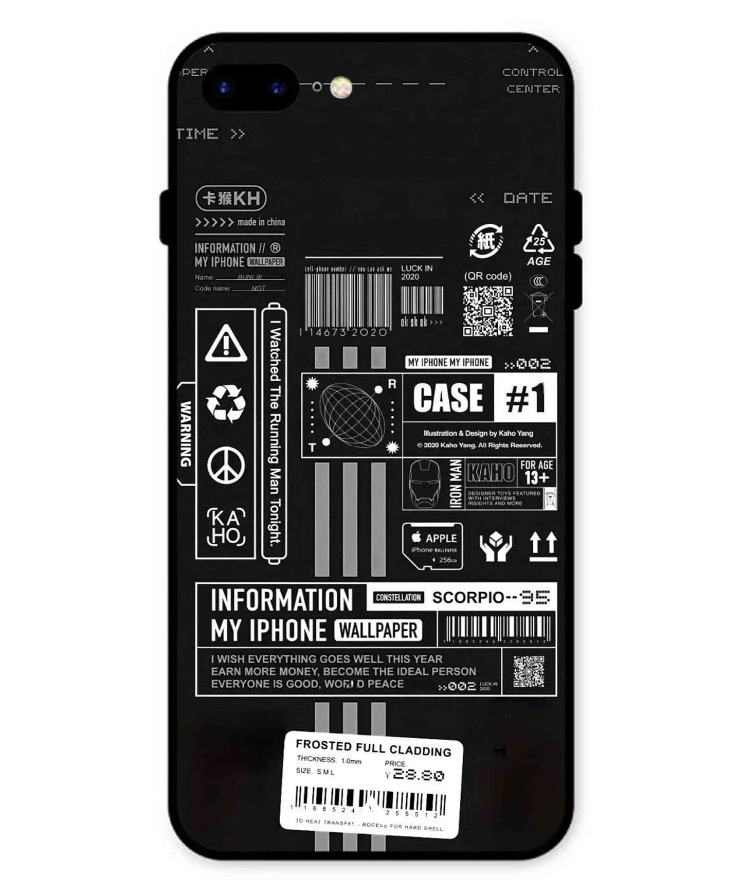 InfoGraph Aesthetic Metal Back Cover Phone Case for iPhone 7 Plus
