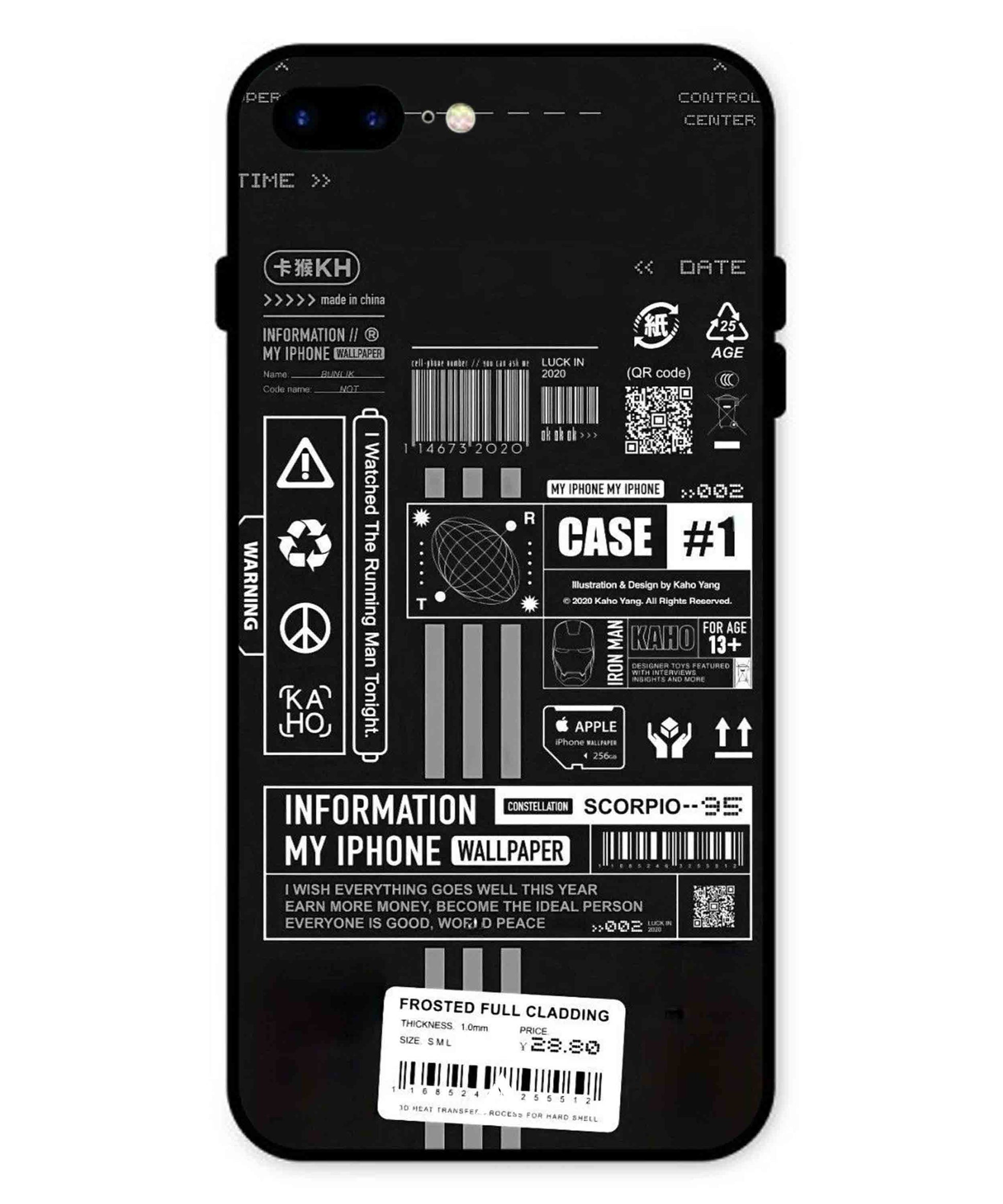 InfoGraph Aesthetic Metal Back Cover Phone Case for iPhone 7 Plus
