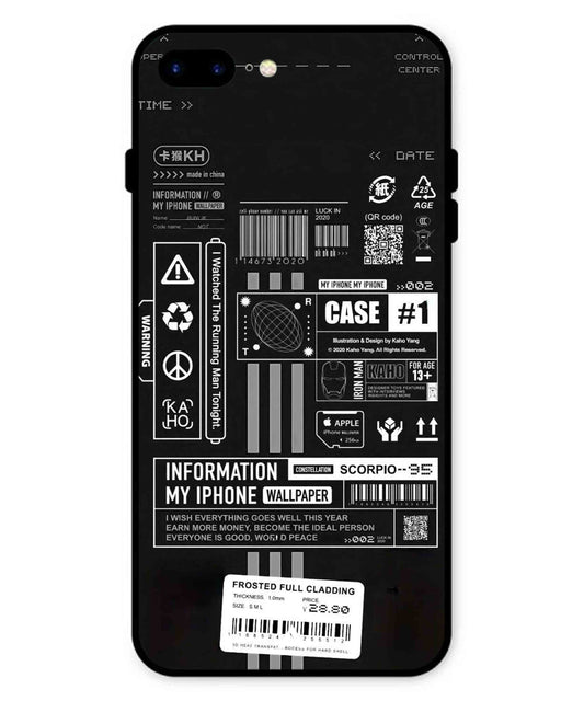 InfoGraph Aesthetic Metal Back Cover Phone Case for iPhone 8 Plus
