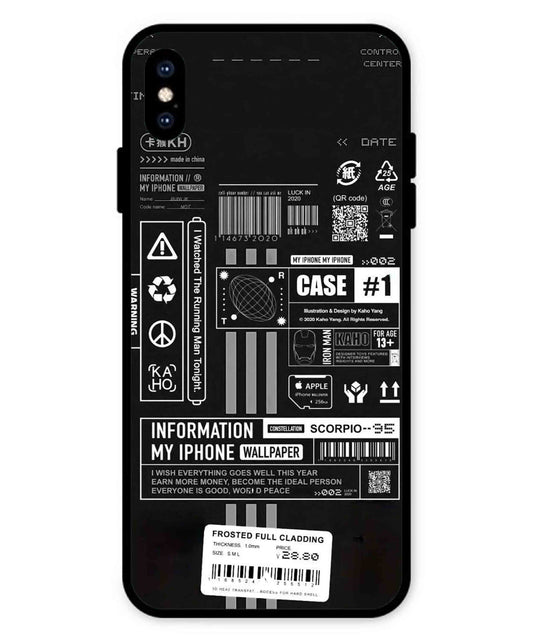 InfoGraph Aesthetic Metal Back Cover Phone Case for iPhone Xs Max