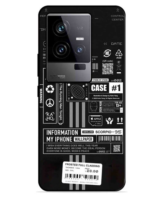 InfoGraph Aesthetic Metal Back Cover Phone Case for iQOO 11