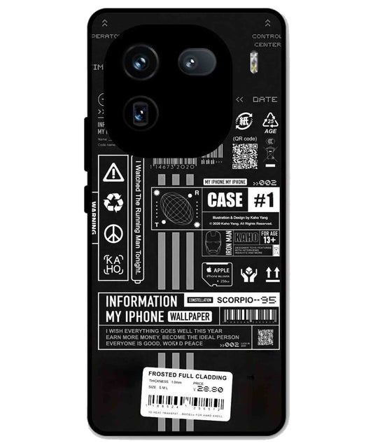InfoGraph Aesthetic Metal Back Cover Phone Case for iQOO 12