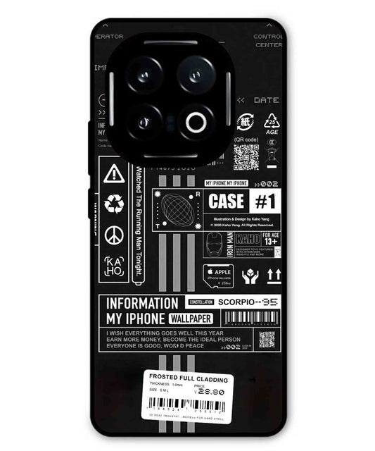 InfoGraph Aesthetic Metal Back Cover Phone Case for iQOO 13