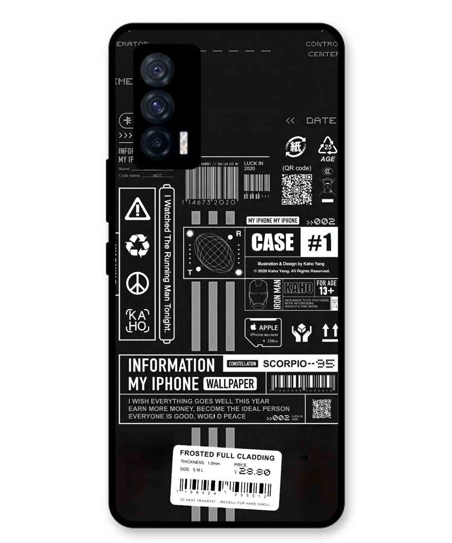 InfoGraph Aesthetic Metal Back Cover Phone Case for iQOO 7