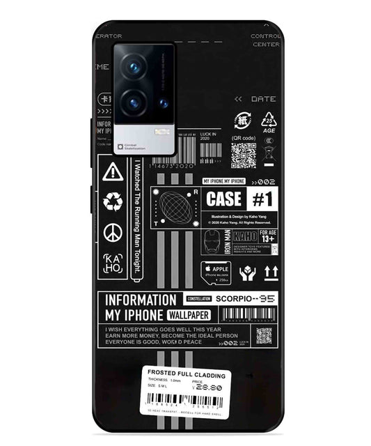 InfoGraph Aesthetic Metal Back Cover Phone Case for iQOO 9