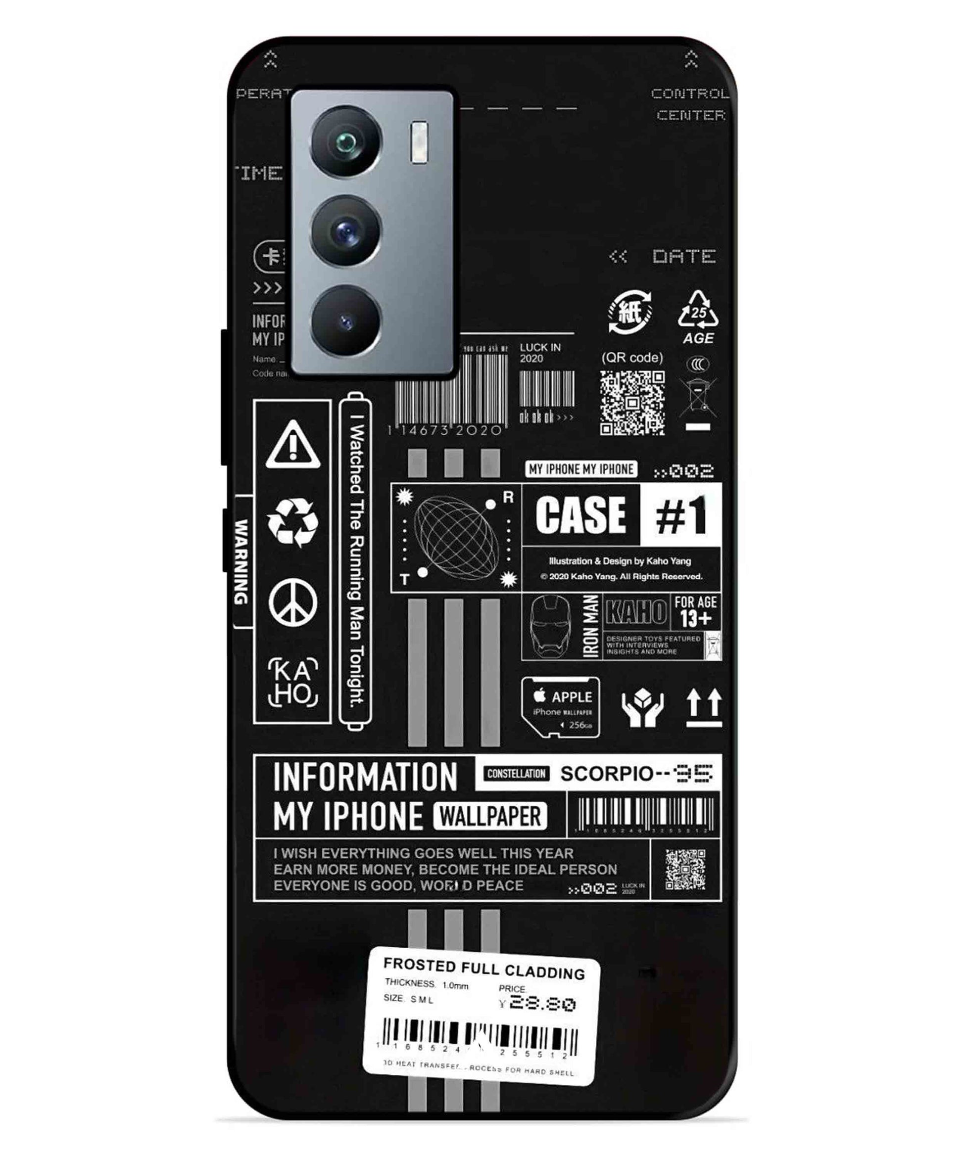 InfoGraph Aesthetic Metal Back Cover Phone Case for iQOO 9 SE