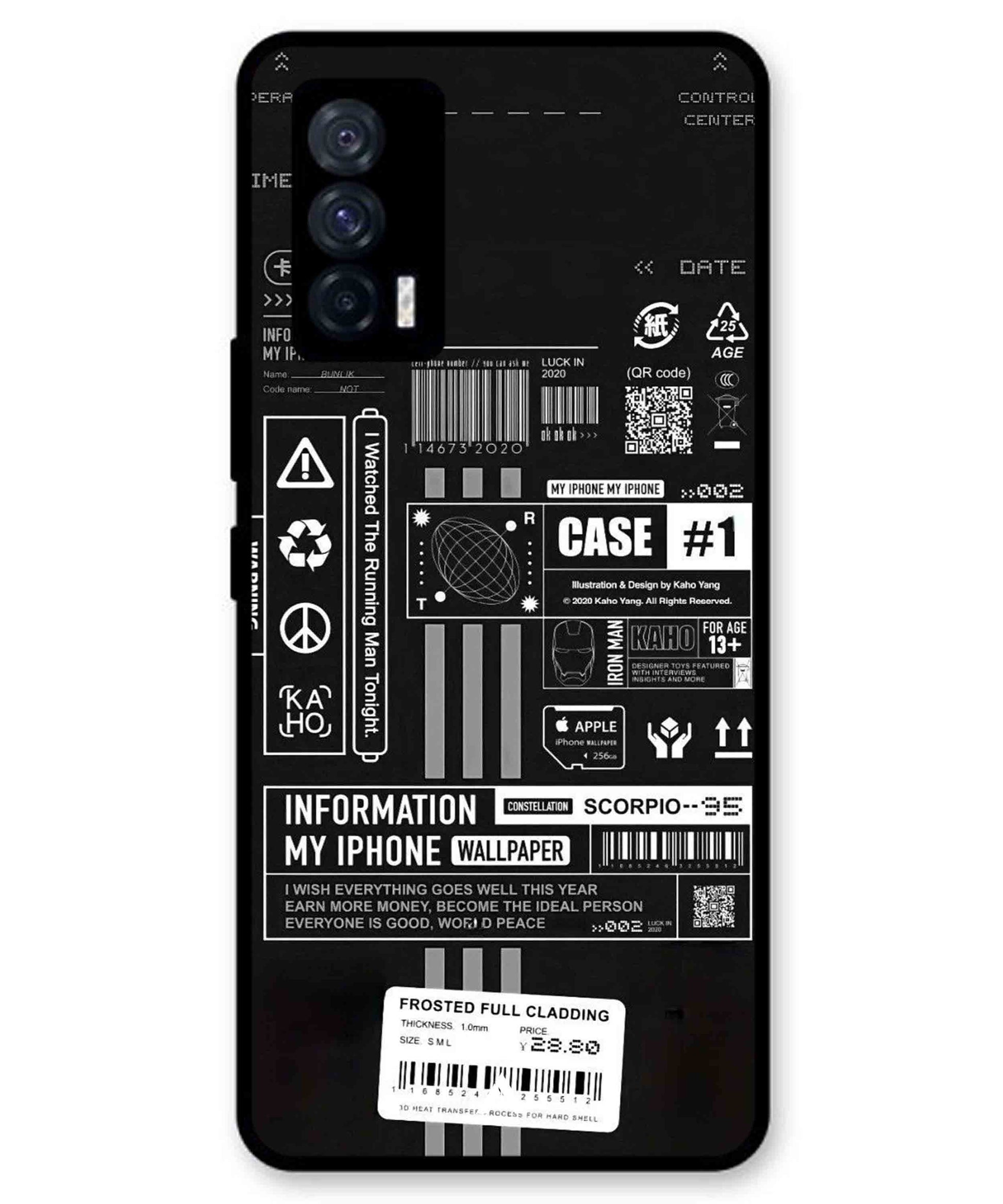 InfoGraph Aesthetic Metal Back Cover Phone Case for iQOO Neo 5