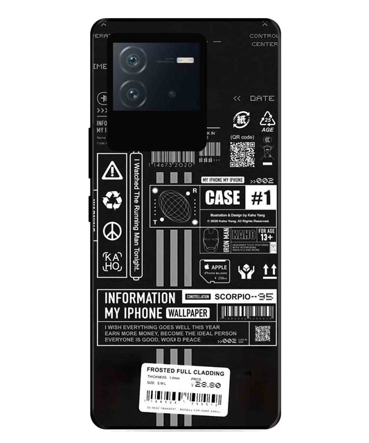 InfoGraph Aesthetic Metal Back Cover Phone Case for iQOO Neo 6