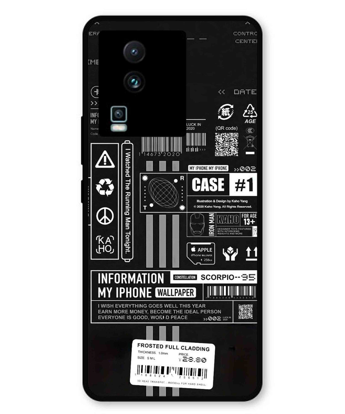 InfoGraph Aesthetic Metal Back Cover Phone Case for iQOO Neo 7