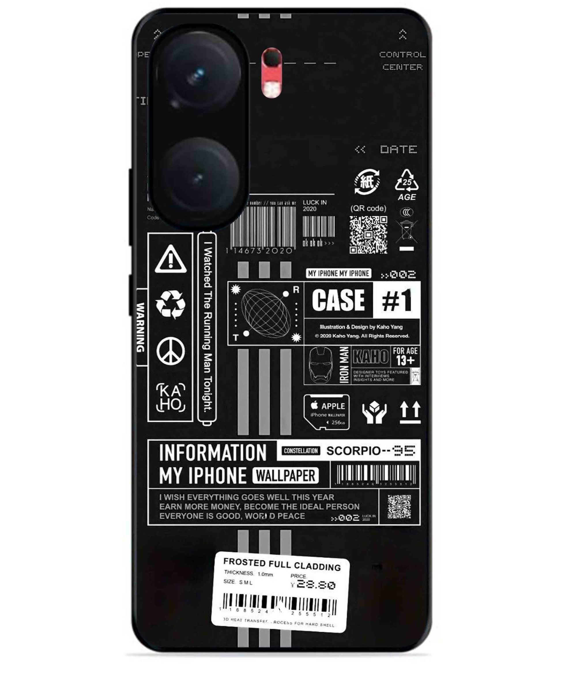 InfoGraph Aesthetic Metal Back Cover Phone Case for iQOO Neo 9 Pro