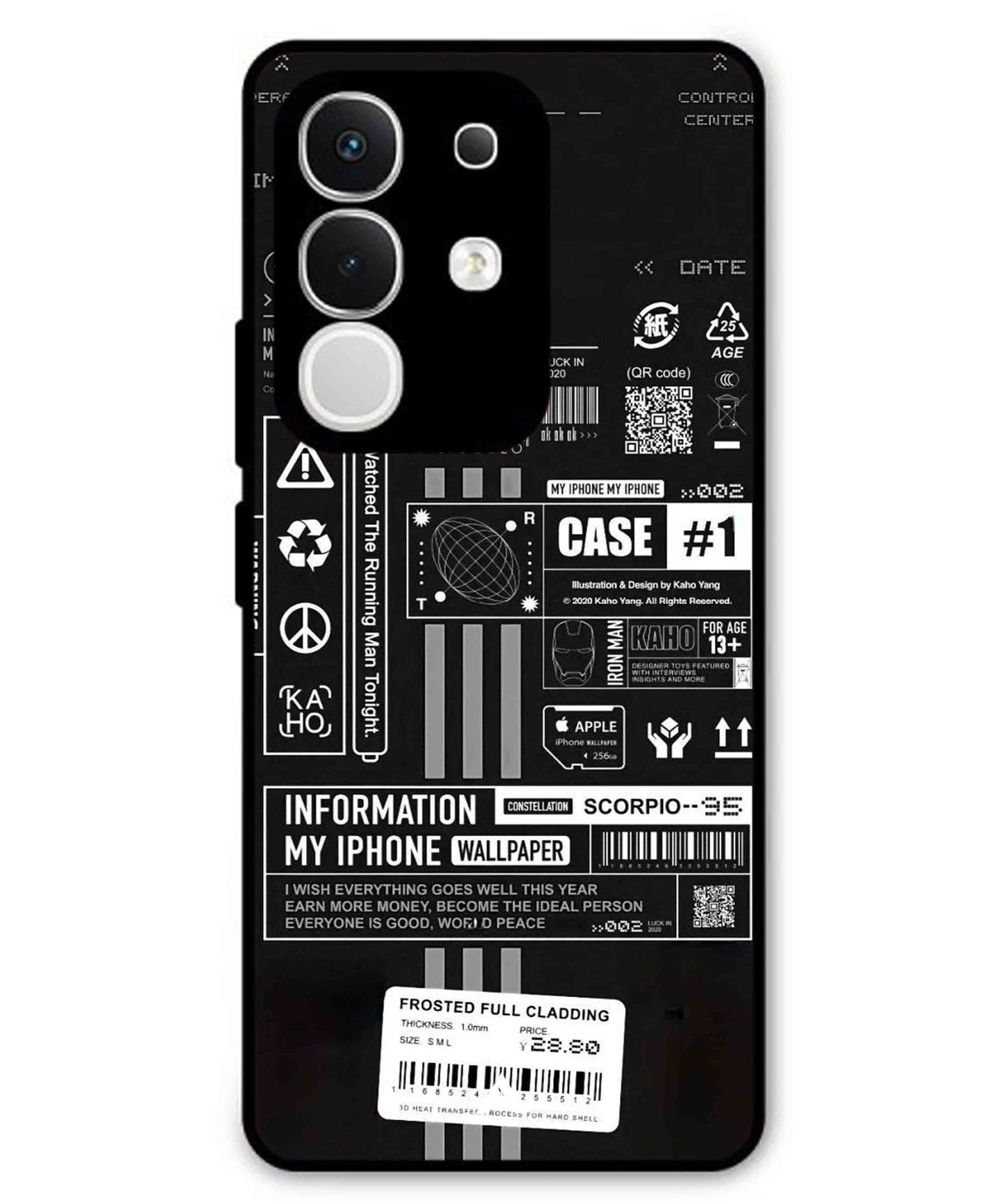 InfoGraph Aesthetic Metal Back Cover Phone Case for iQOO Z10x