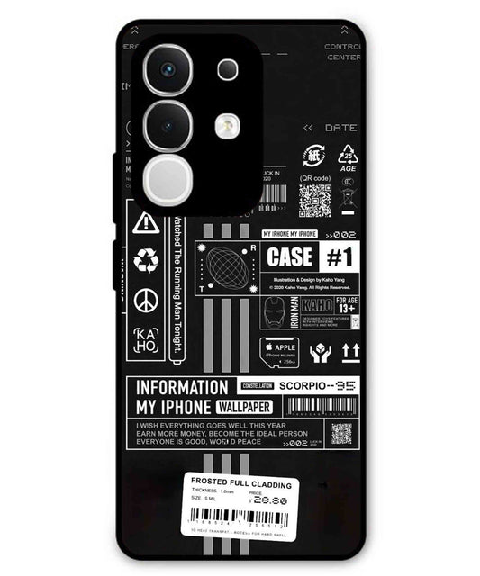 InfoGraph Aesthetic Metal Back Cover Phone Case for iQOO Z10x