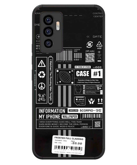 InfoGraph Aesthetic Metal Back Cover Phone Case for iQOO Z6