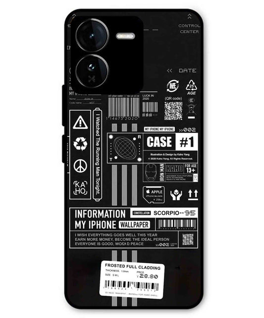 InfoGraph Aesthetic Metal Back Cover Phone Case for iQOO Z9