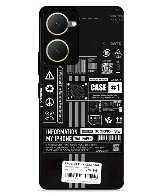 InfoGraph Aesthetic Metal Back Cover Phone Case for iQOO Z9 Lite
