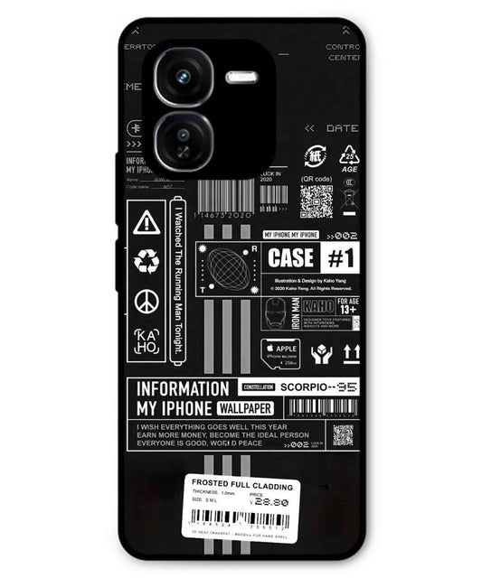 InfoGraph Aesthetic Metal Back Cover Phone Case for iQOO Z9x