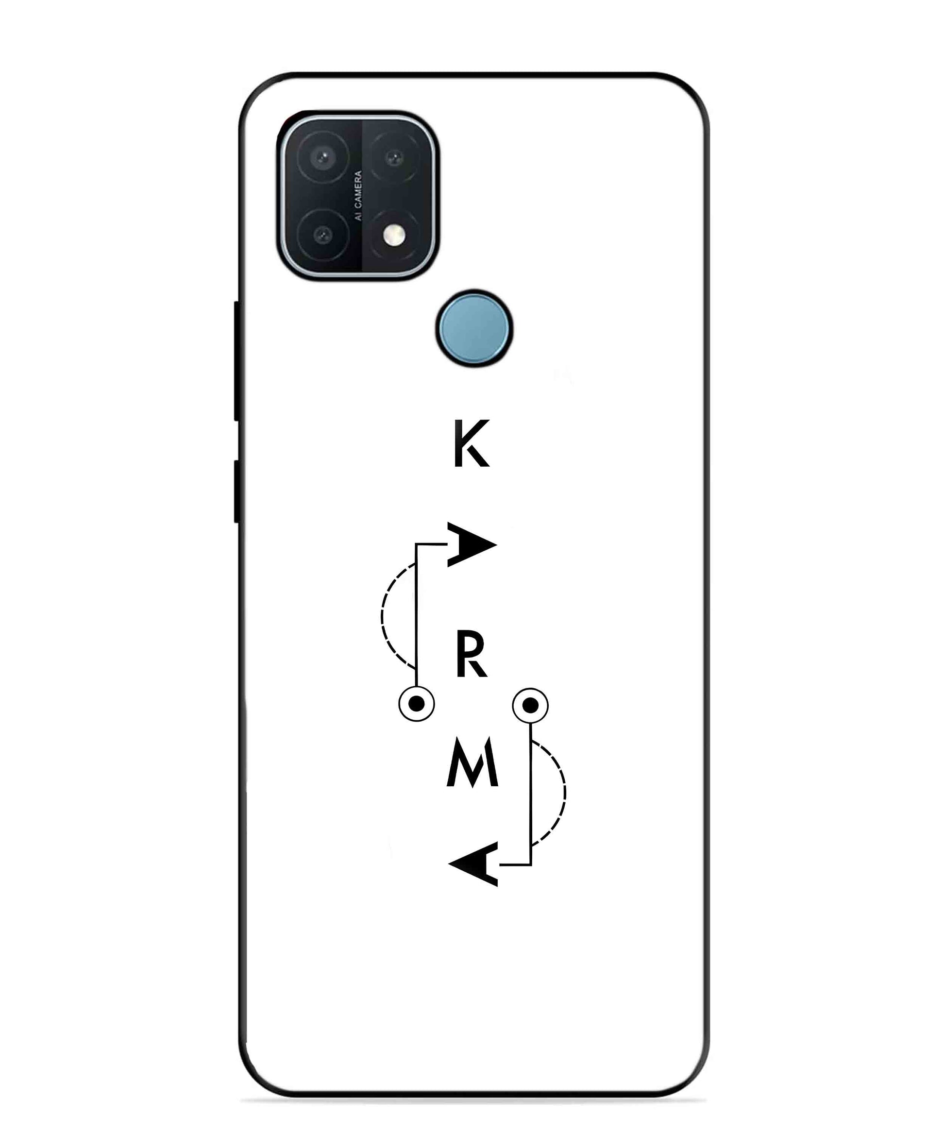 Karma Aesthetic Metal Back Cover Phone Case for OPPO A15