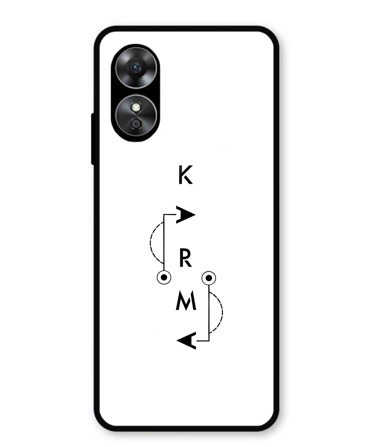 Karma Aesthetic Metal Back Cover Phone Case for Oppo A17K