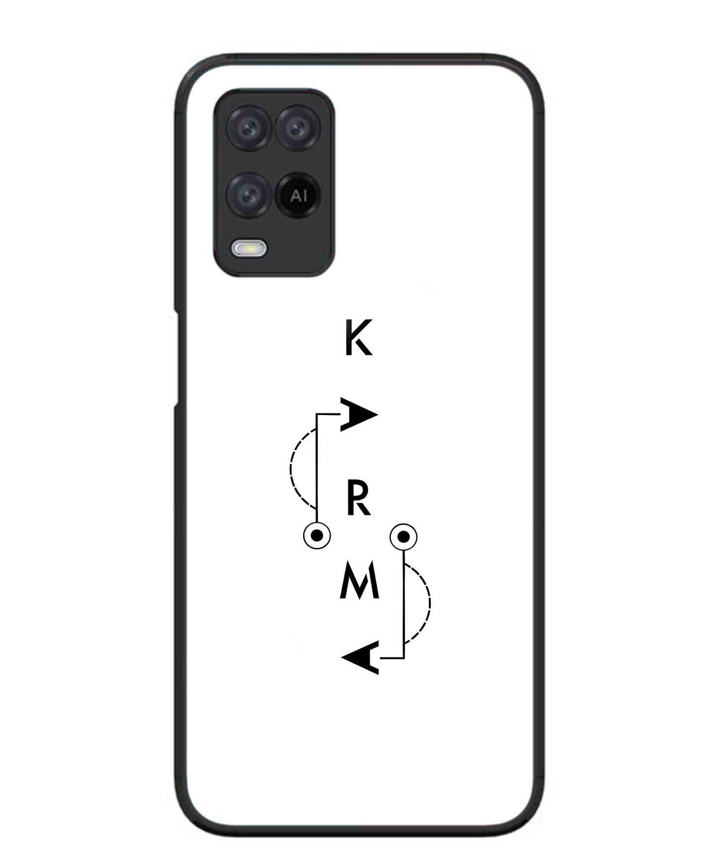 Karma Aesthetic Metal Back Cover Phone Case for Oppo A54