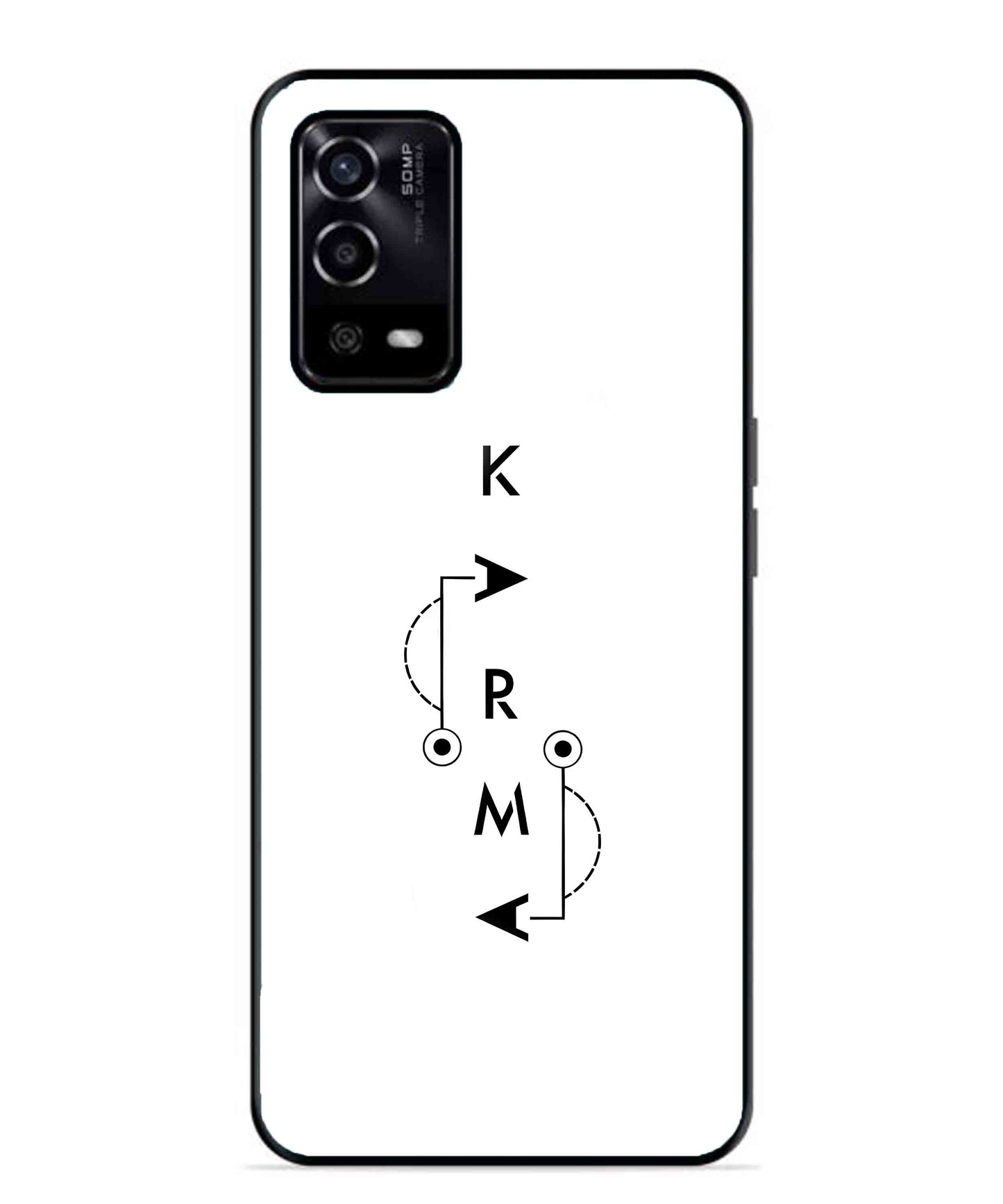 Karma Aesthetic Metal Back Cover Phone Case for Oppo A55