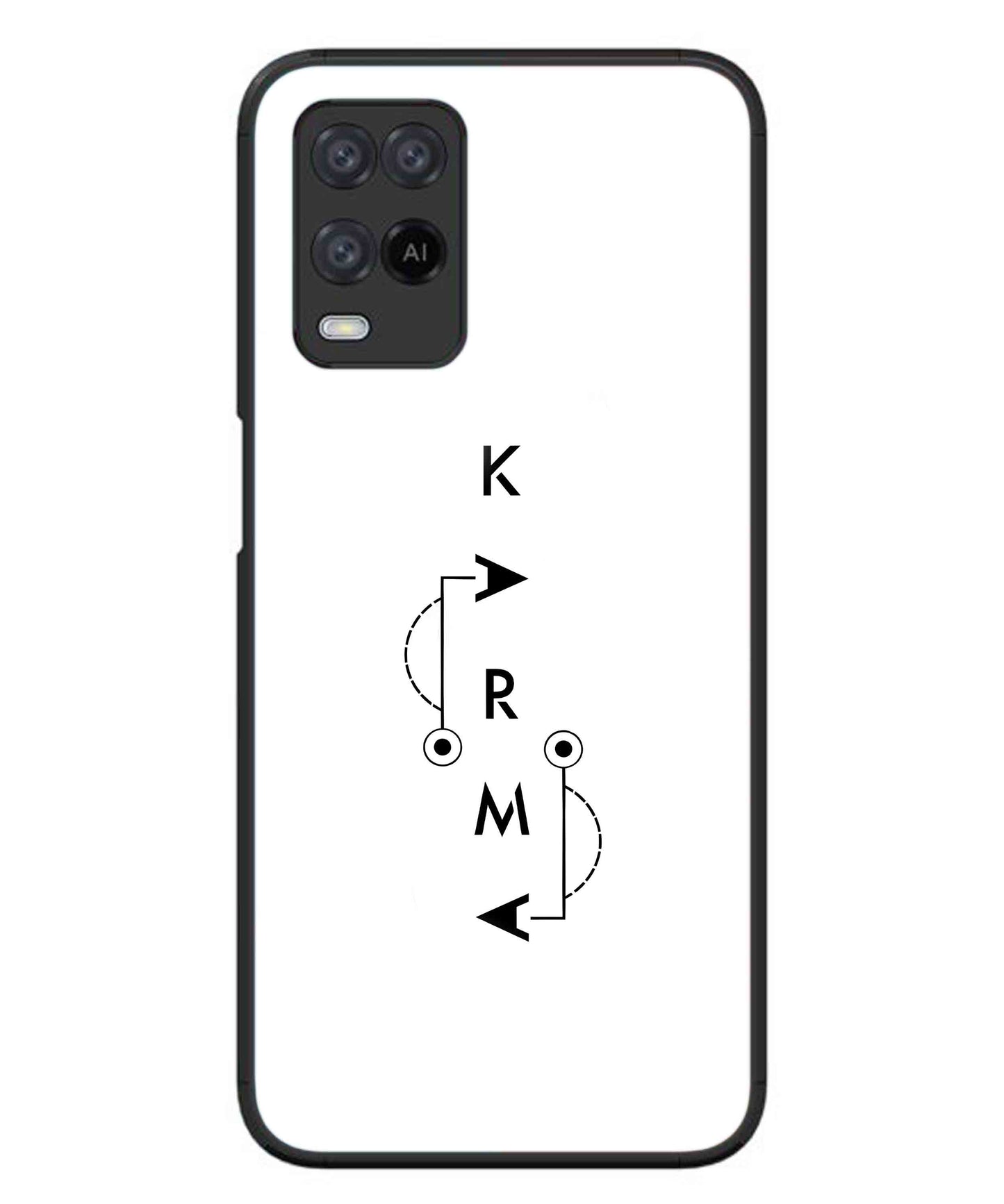Karma Aesthetic Metal Back Cover Phone Case for Oppo A74