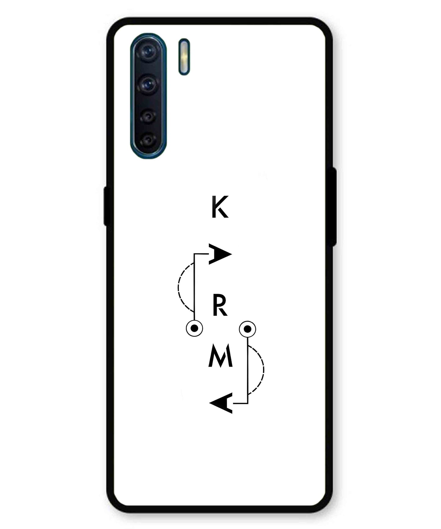 Karma Aesthetic Metal Back Cover Phone Case for Oppo F15