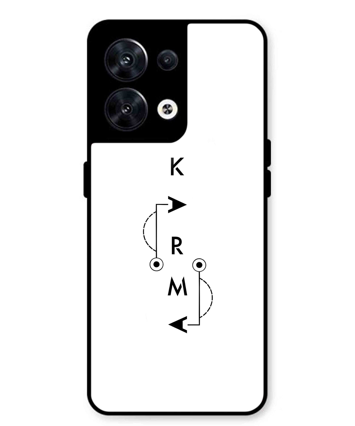 Karma Aesthetic Metal Back Cover Phone Case for Oppo Reno 10