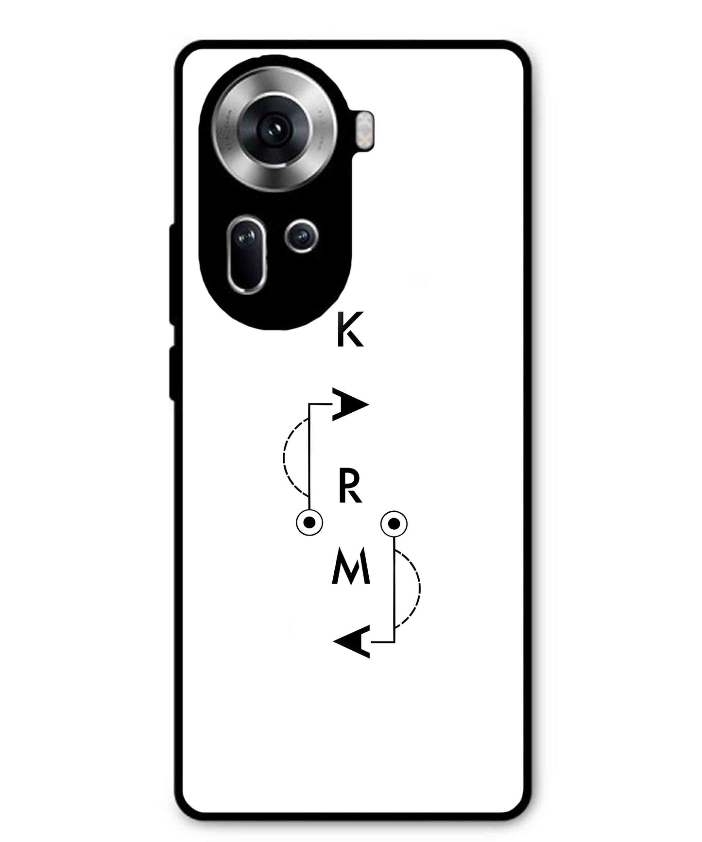 Karma Aesthetic Metal Back Cover Phone Case for Oppo Reno 11