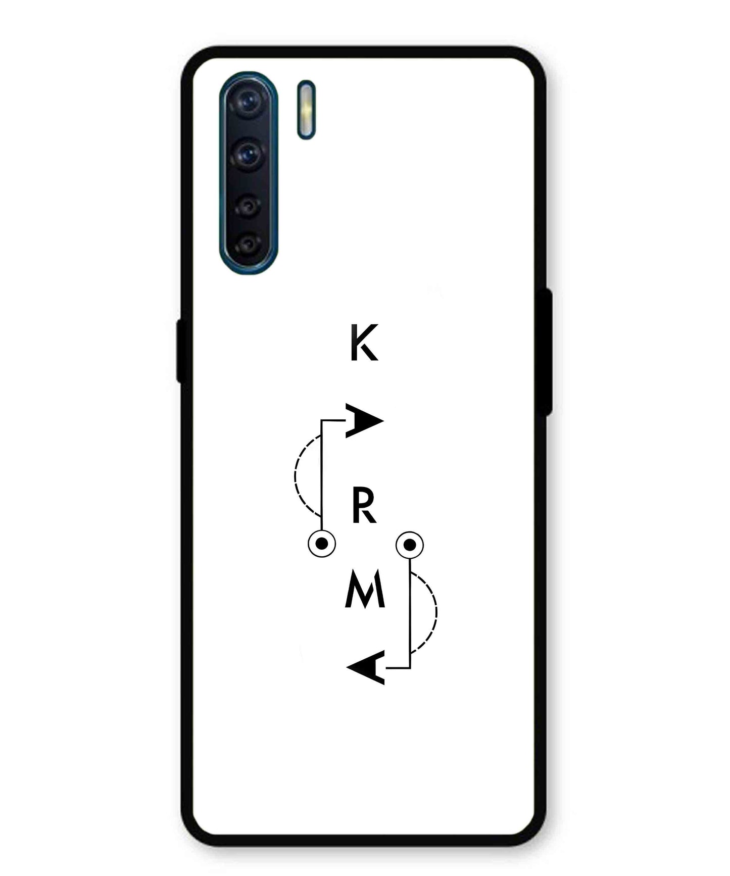 Karma Aesthetic Metal Back Cover Phone Case for Oppo Reno 3