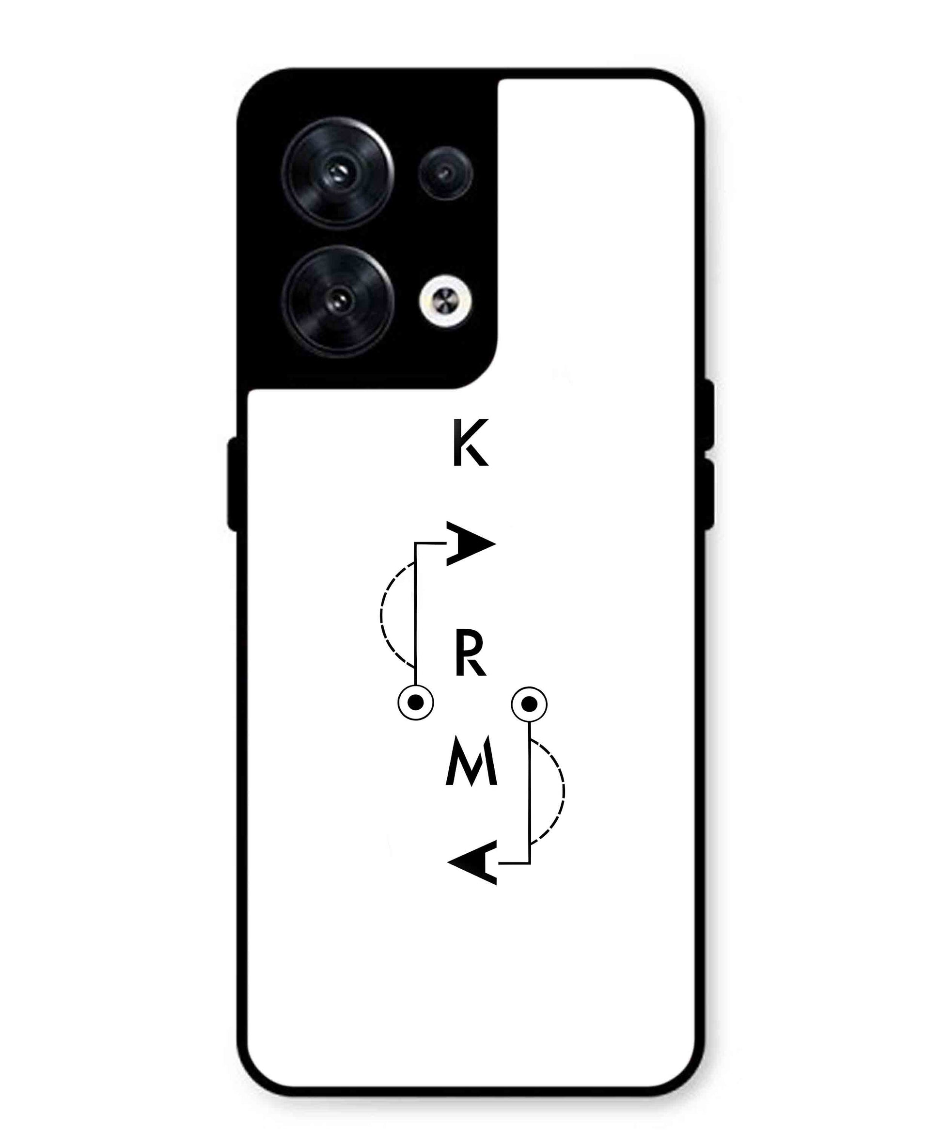 Karma Aesthetic Metal Back Cover Phone Case for Oppo Reno 8