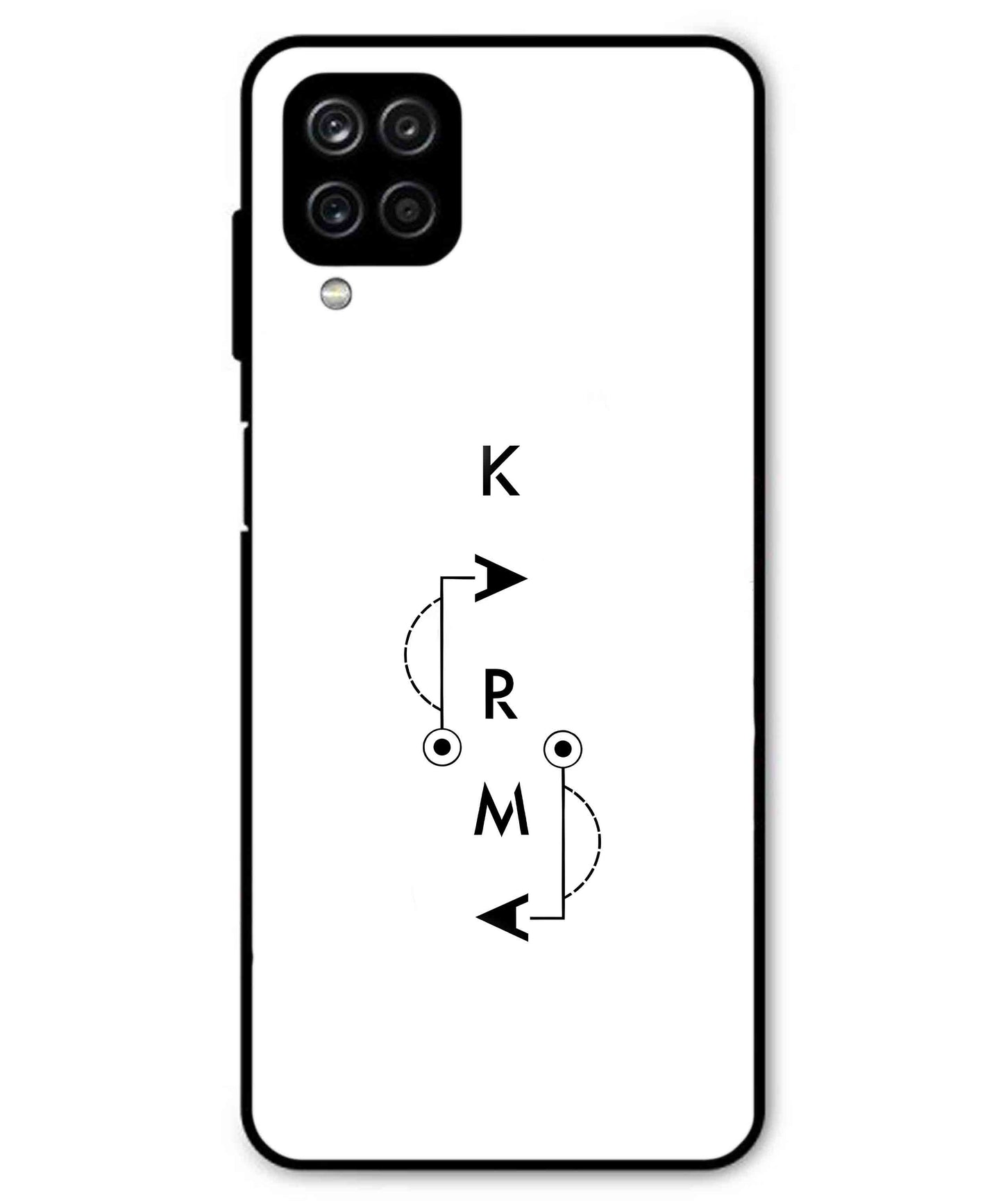 Karma Aesthetic Metal Back Cover Phone Case for Samsung Galaxy A22 4G