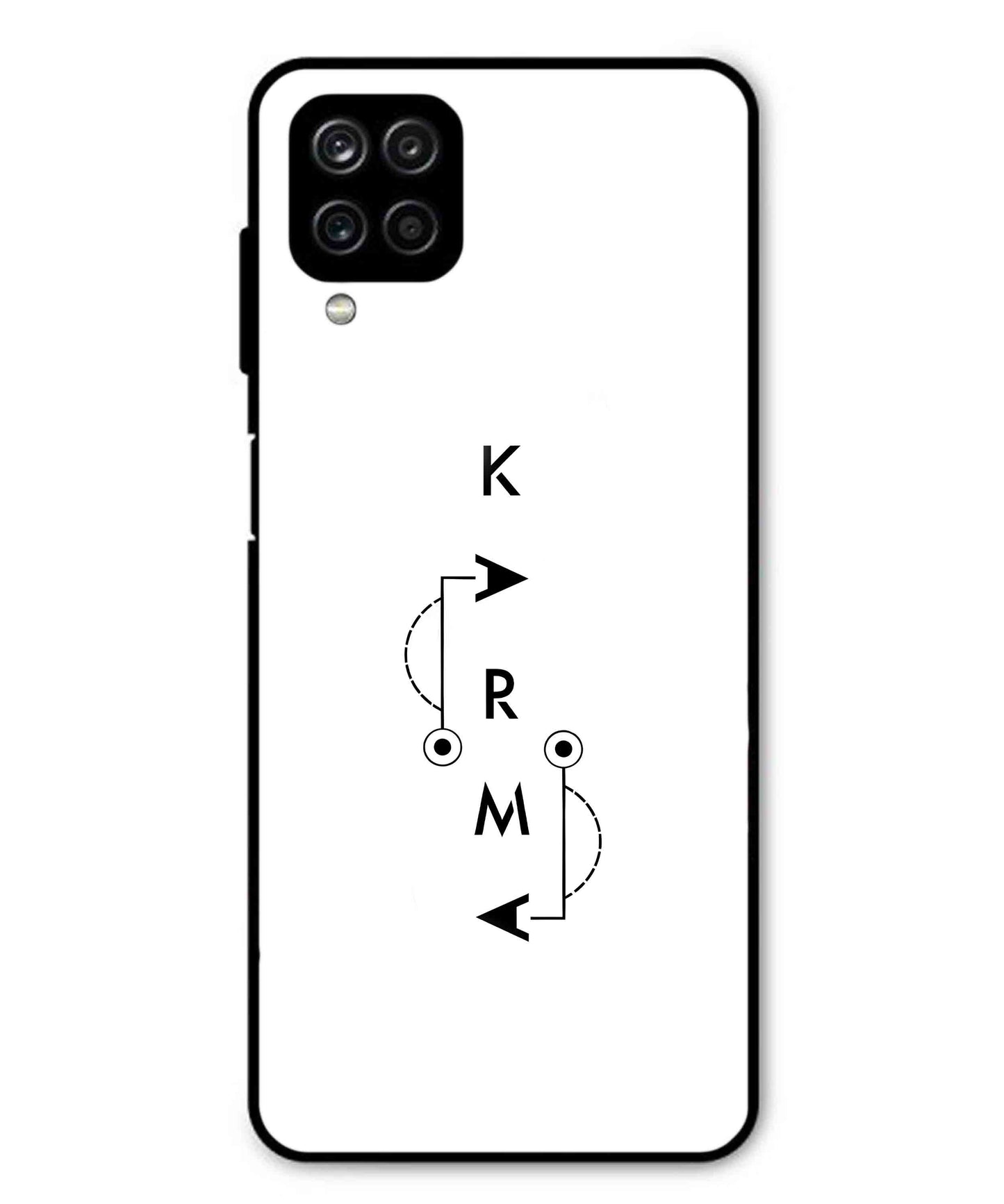 Karma Aesthetic Metal Back Cover Phone Case for Samsung Galaxy F12