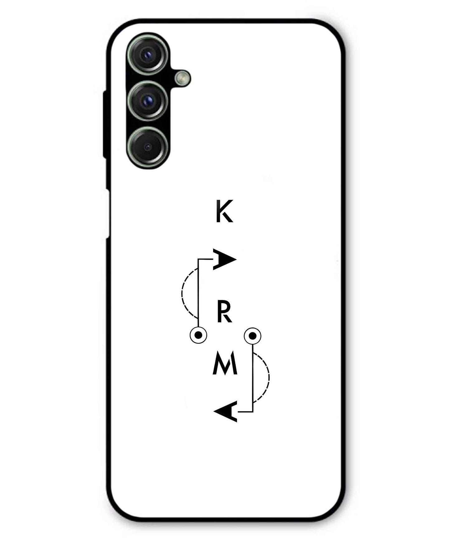 Karma Aesthetic Metal Back Cover Phone Case for Samsung Galaxy F34