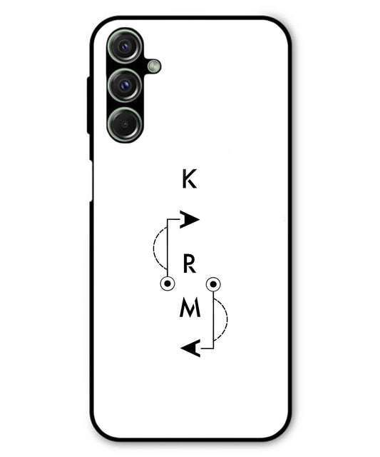 Karma Aesthetic Metal Back Cover Phone Case for Samsung Galaxy F34