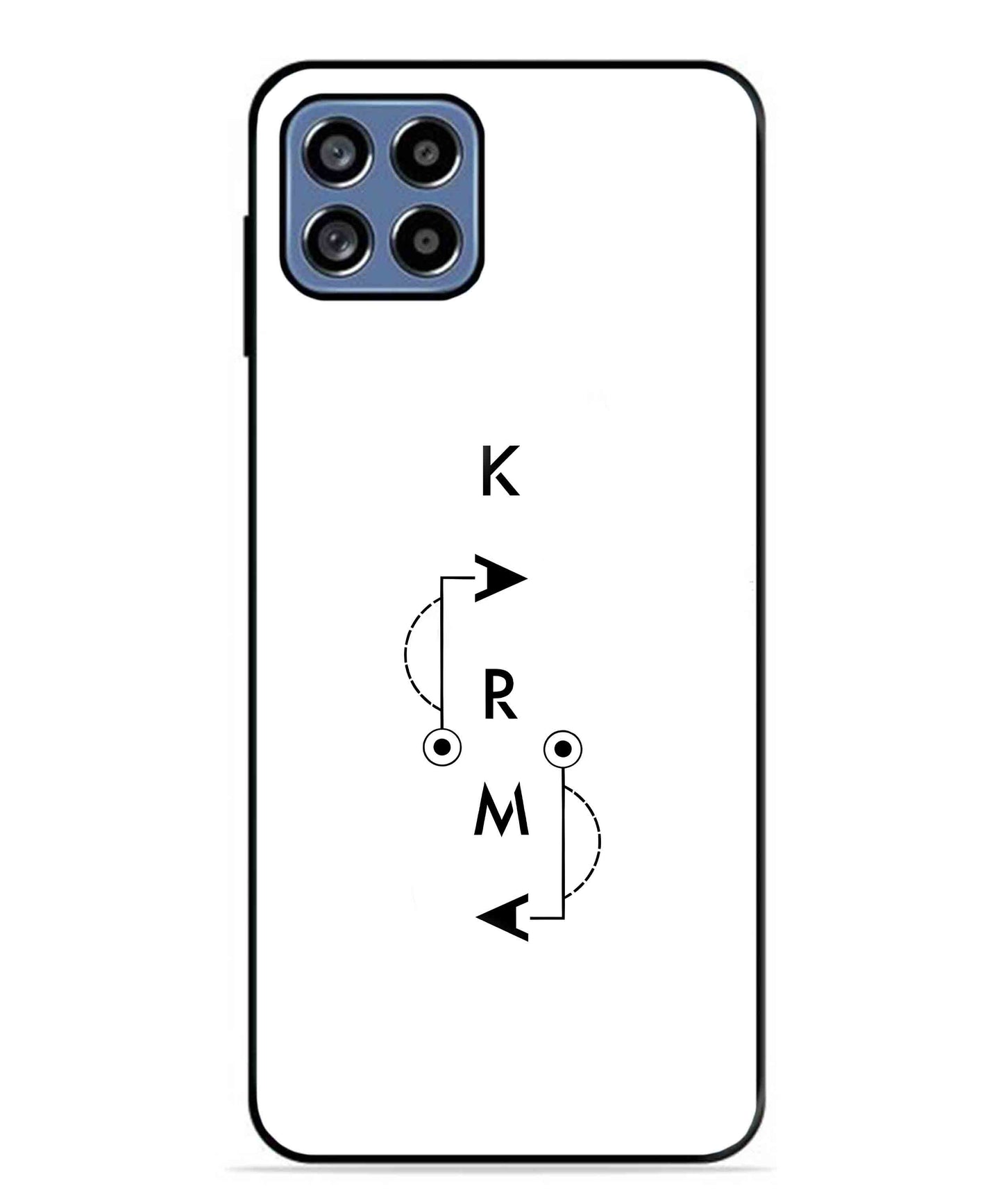 Karma Aesthetic Metal Back Cover Phone Case for Samsung Galaxy F42