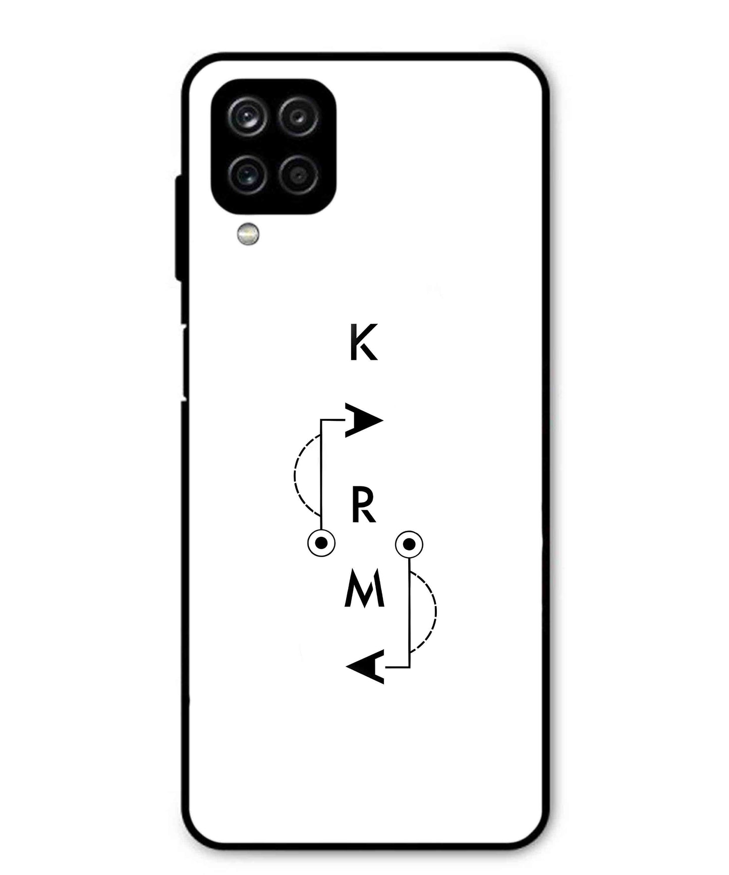 Karma Aesthetic Metal Back Cover Phone Case for Samsung Galaxy M12