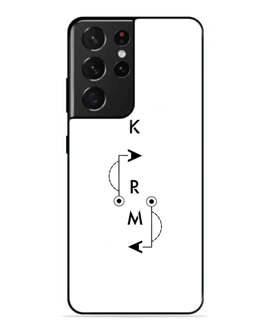 Karma Aesthetic Metal Back Cover Phone Case for Samsung Galaxy S21 Ultra