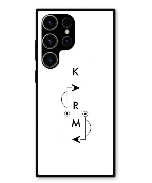 Karma Aesthetic Metal Back Cover Phone Case for Samsung Galaxy S23 Ultra