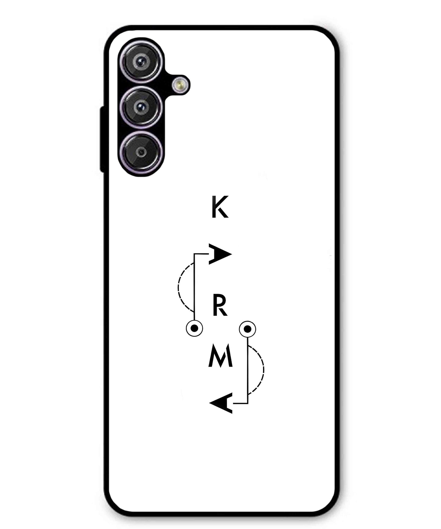 Karma Aesthetic Metal Back Cover Phone Case for Samsung Galaxy S25 Plus