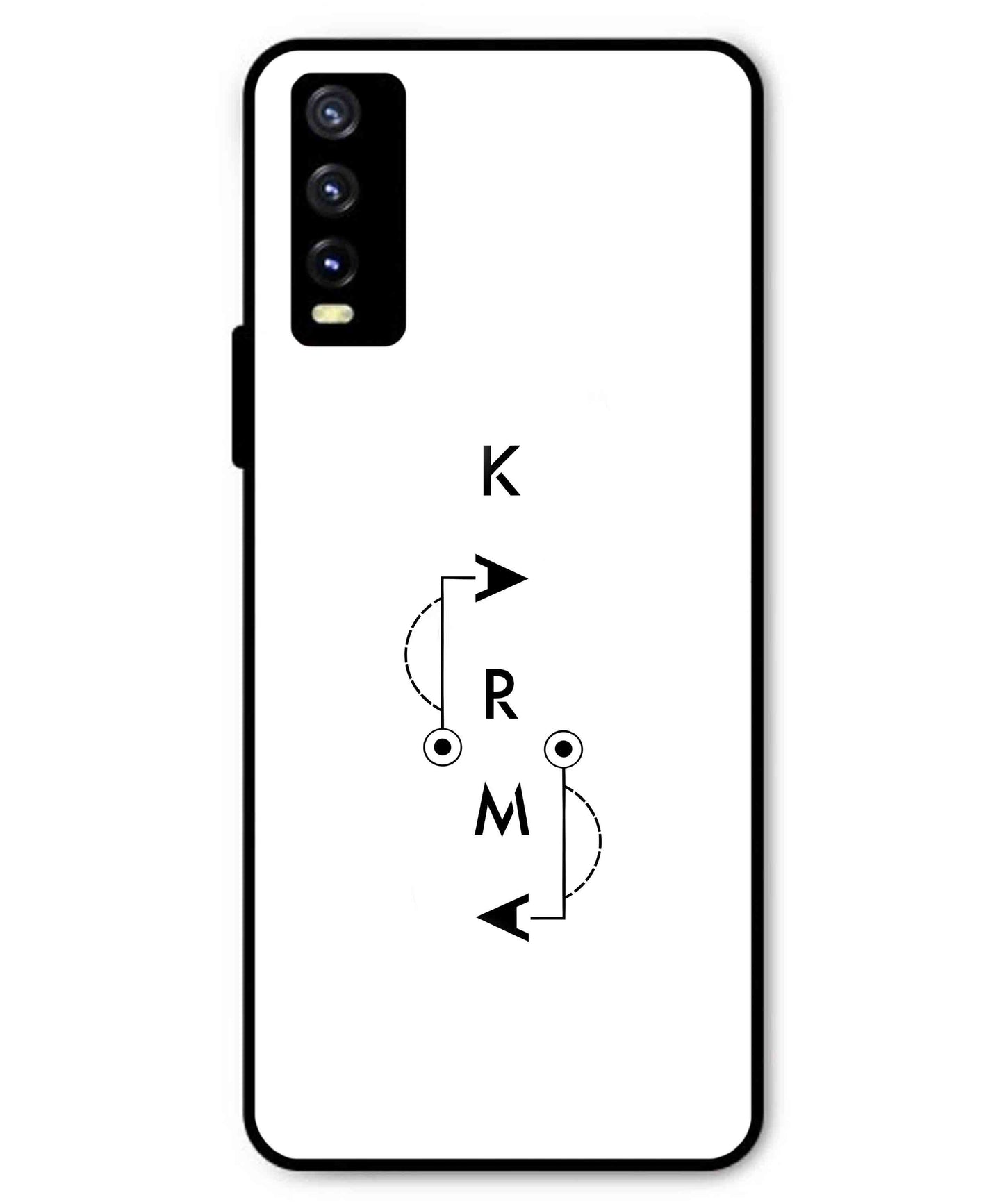Karma Aesthetic Metal Back Cover Phone Case for Vivo Y20i