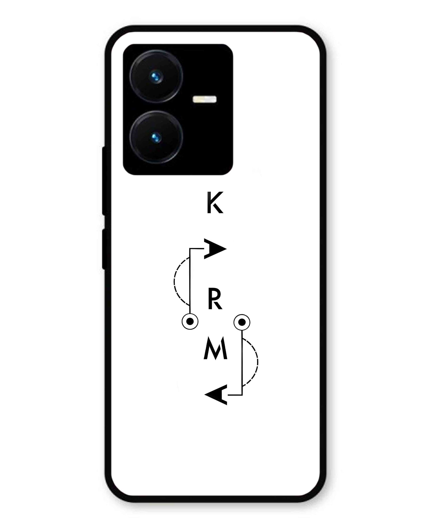 Karma Aesthetic Metal Back Cover Phone Case for Vivo Y22