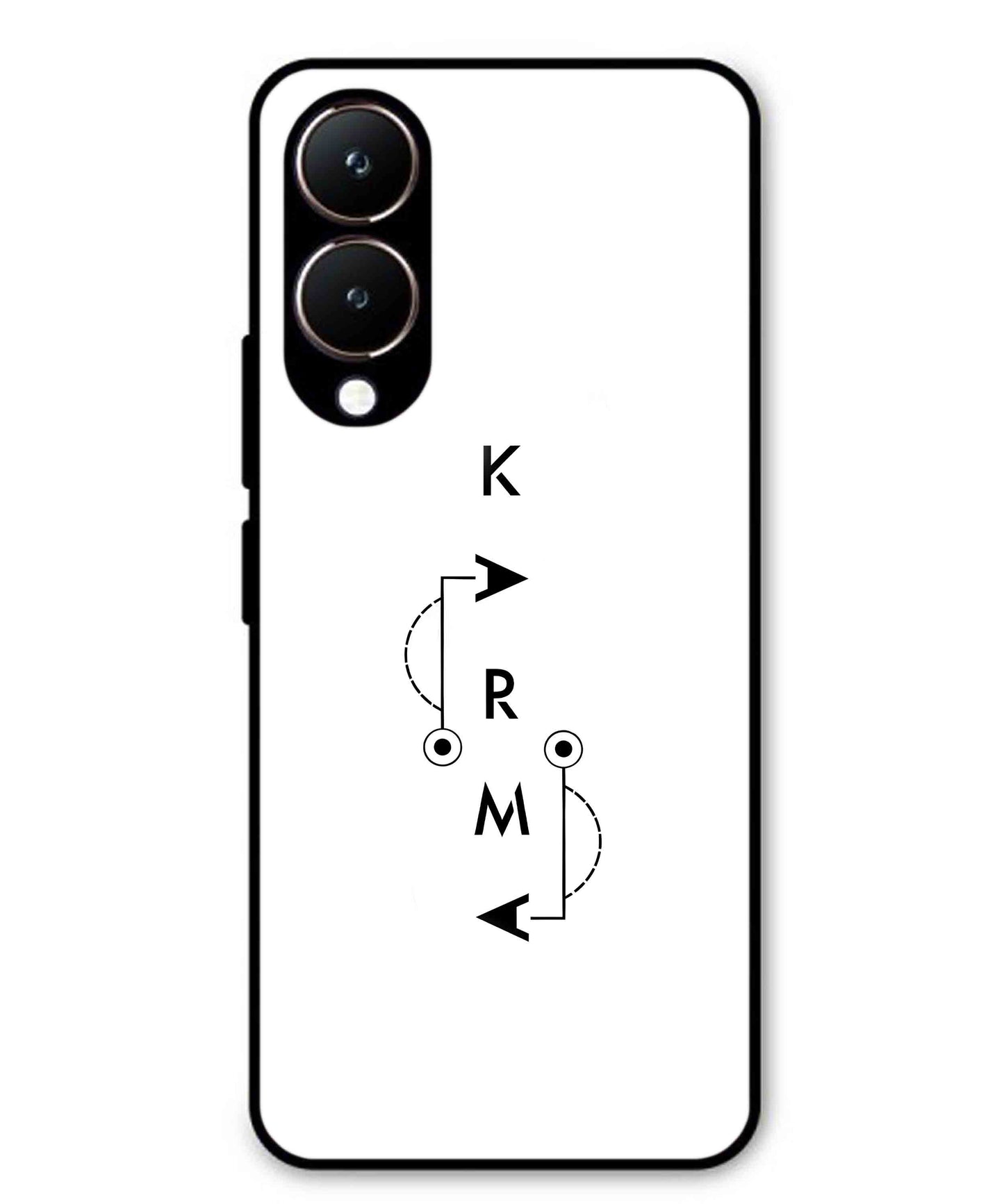 Karma Aesthetic Metal Back Cover Phone Case for Vivo Y28