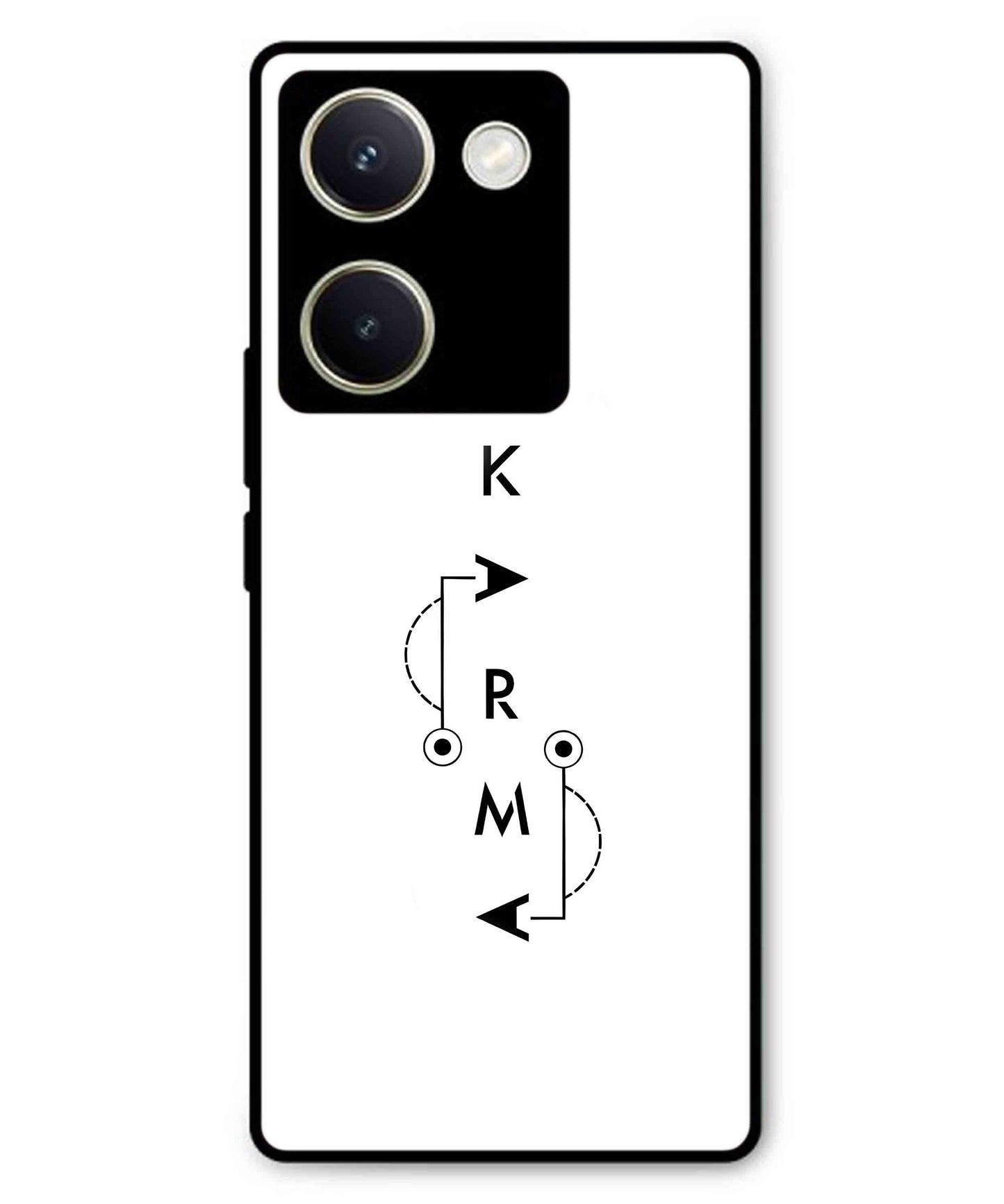 Karma Aesthetic Metal Back Cover Phone Case for Vivo Y300 Plus