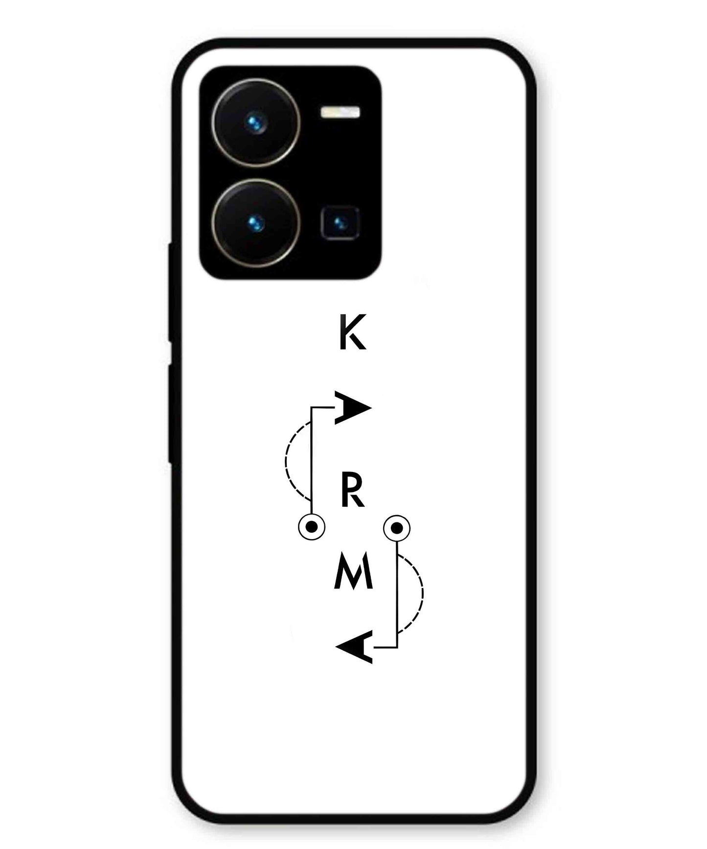 Karma Aesthetic Metal Back Cover Phone Case for Vivo Y35
