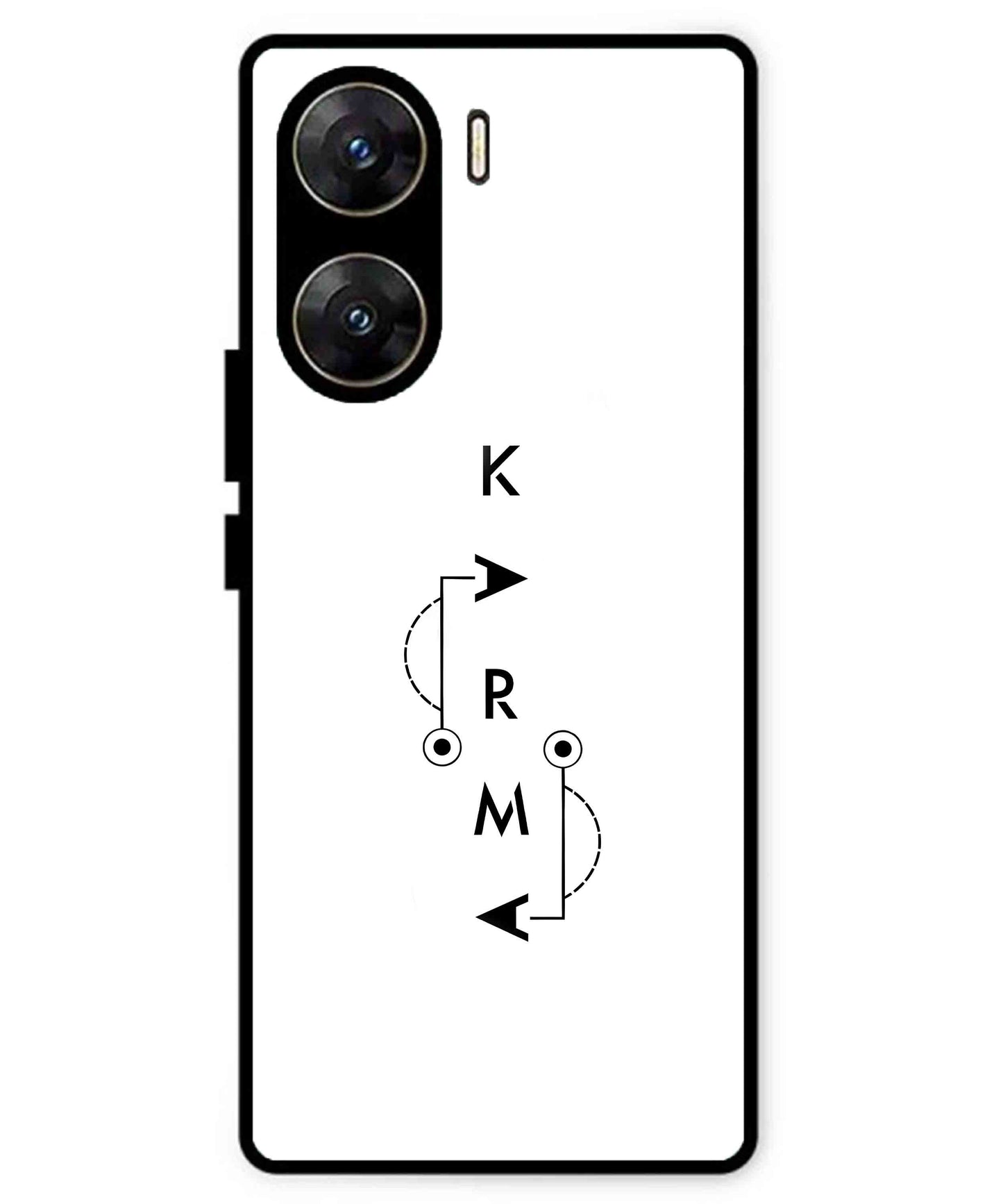 Karma Aesthetic Metal Back Cover Phone Case for Vivo v29e