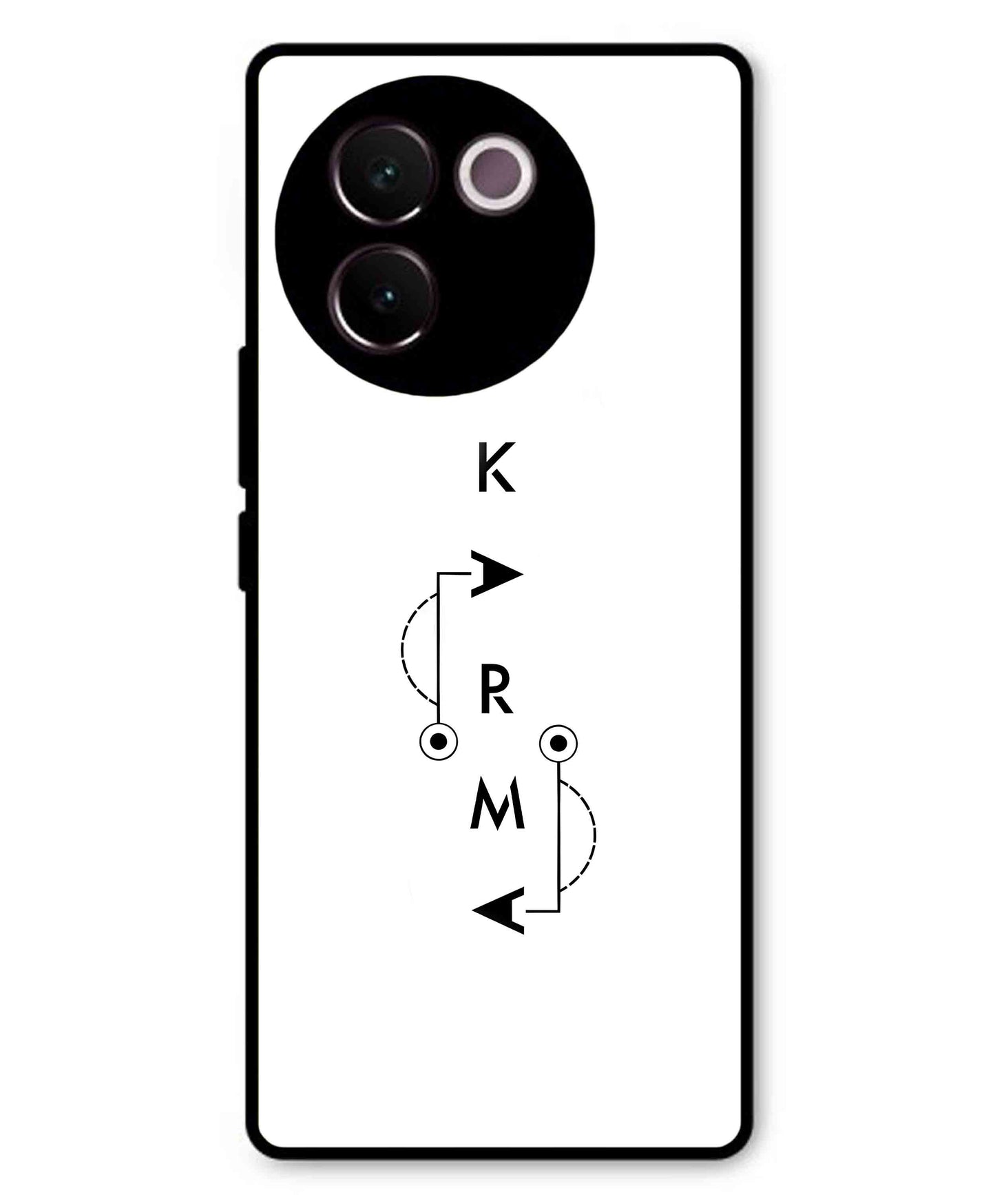 Karma Aesthetic Metal Back Cover Phone Case for Vivo v30e