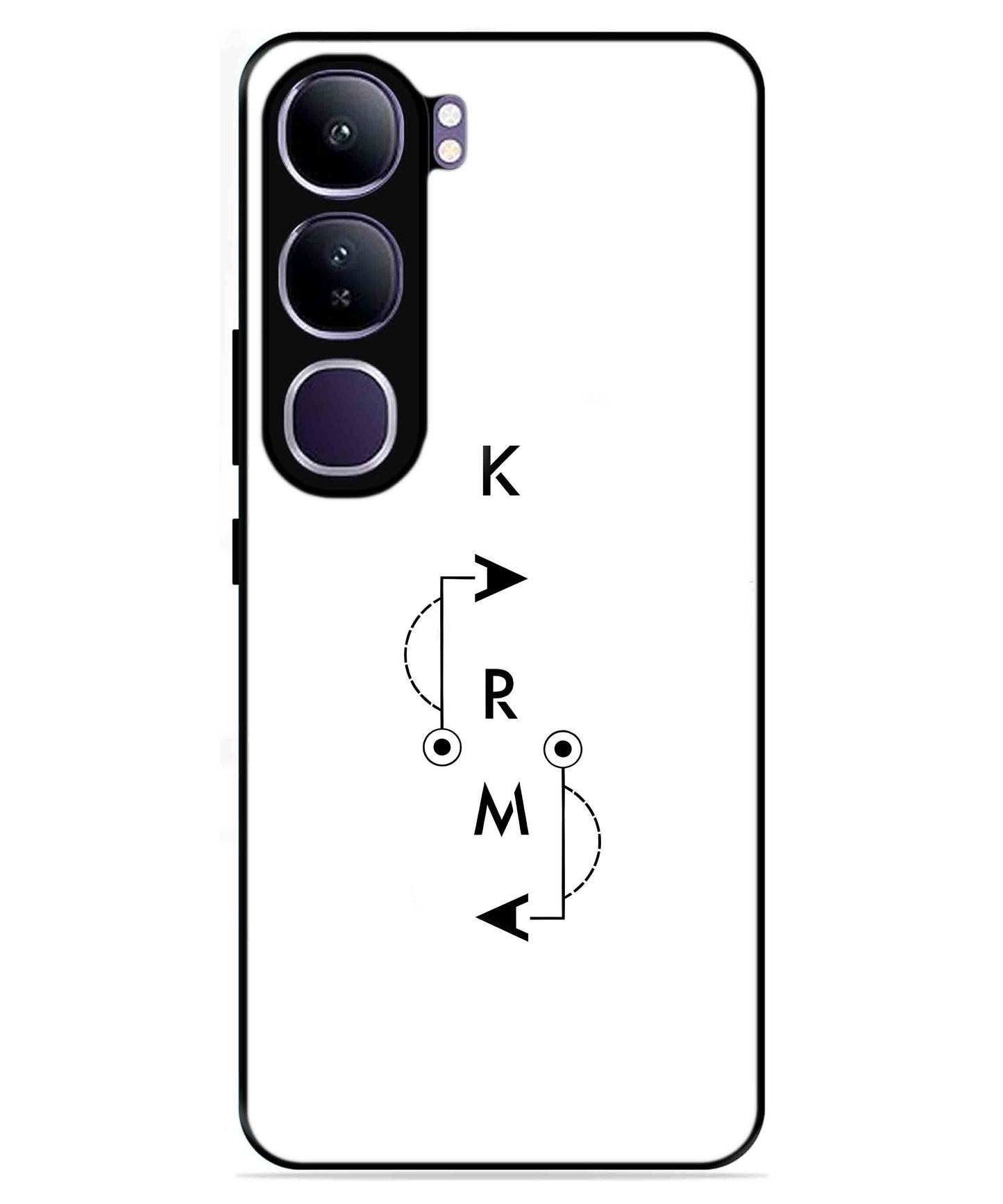 Karma Aesthetic Metal Back Cover Phone Case for Vivo v40 Lite