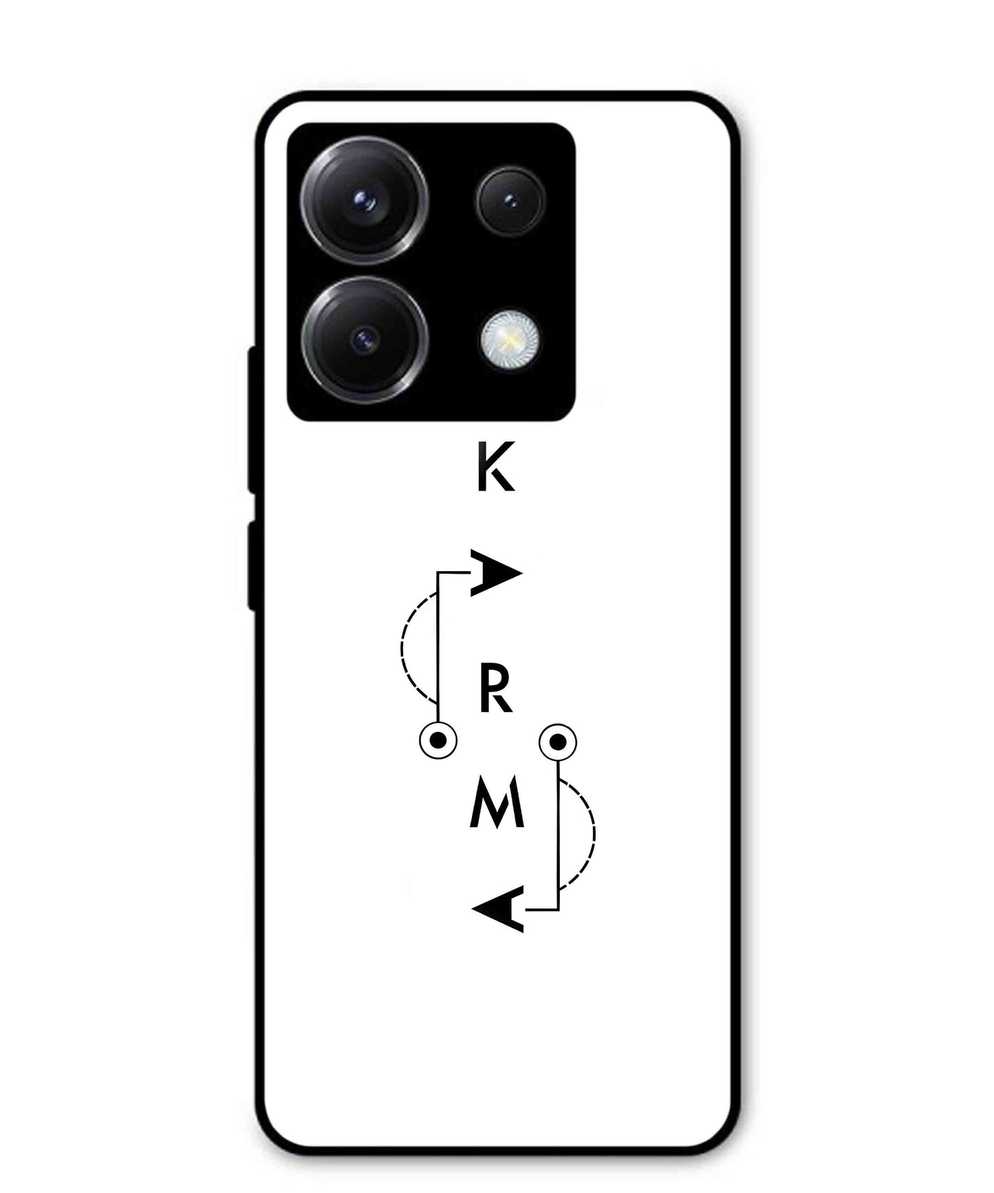 Karma Aesthetic Metal Back Cover Phone Case for Xiaomi Redmi Note 13