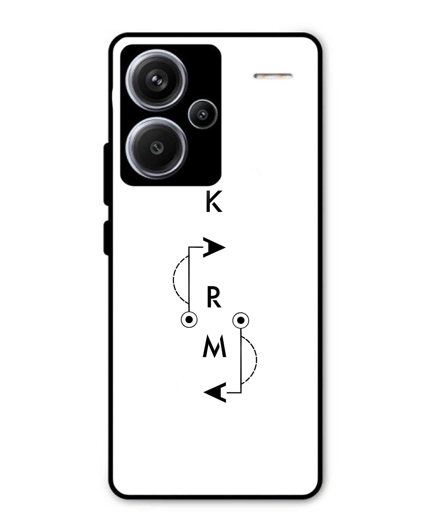 Karma Aesthetic Metal Back Cover Phone Case for Xiaomi Redmi Note 13 Pro Plus