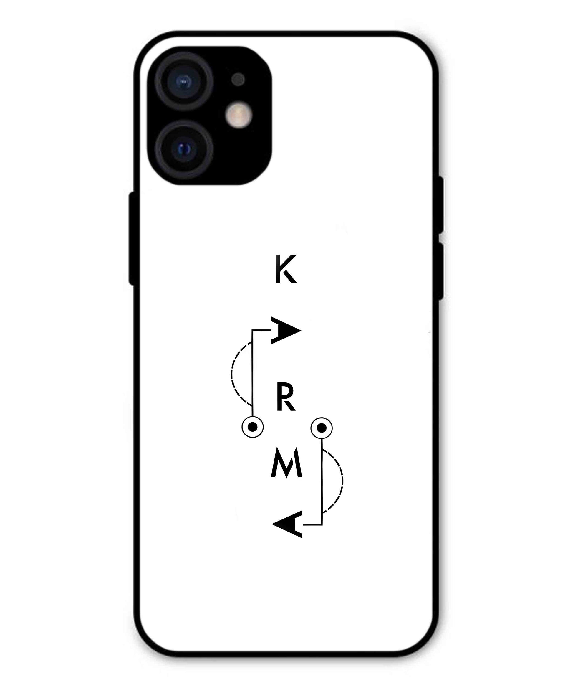 Karma Aesthetic Metal Back Cover Phone Case for iPhone 12 Mini
